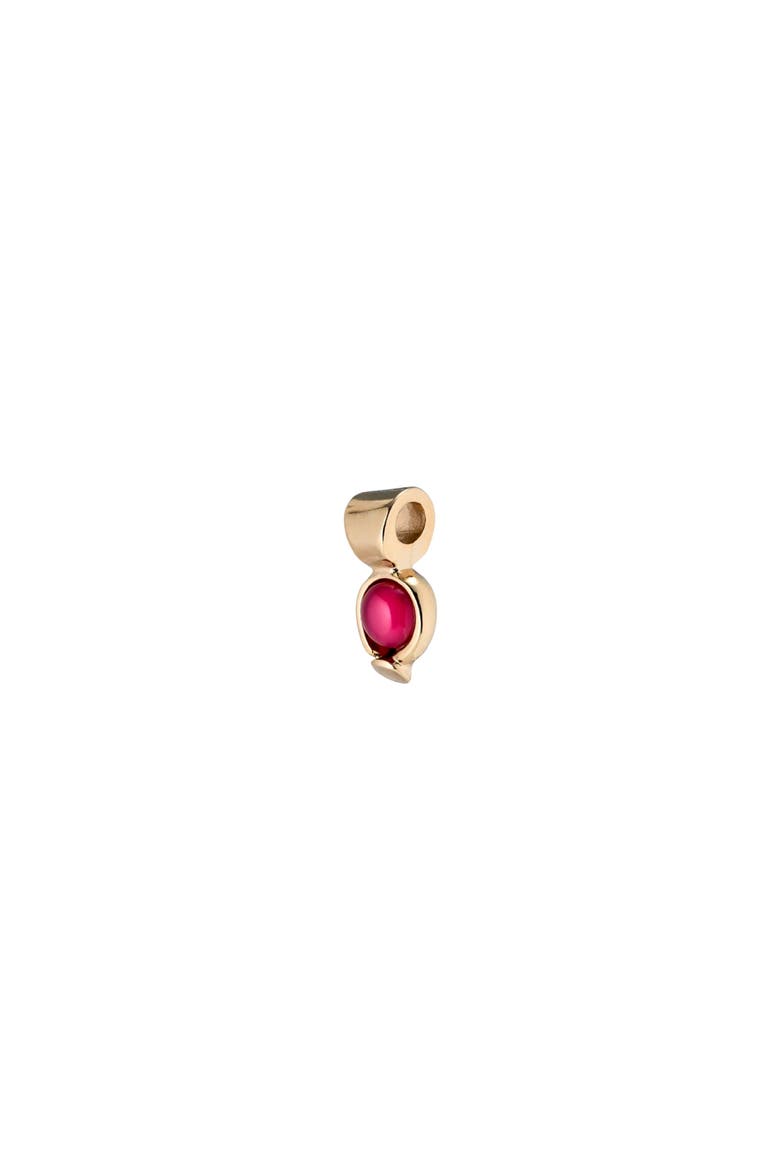 18K Gold-Plated Charm With Agate Stone, Alternate, color, Metallic Gold