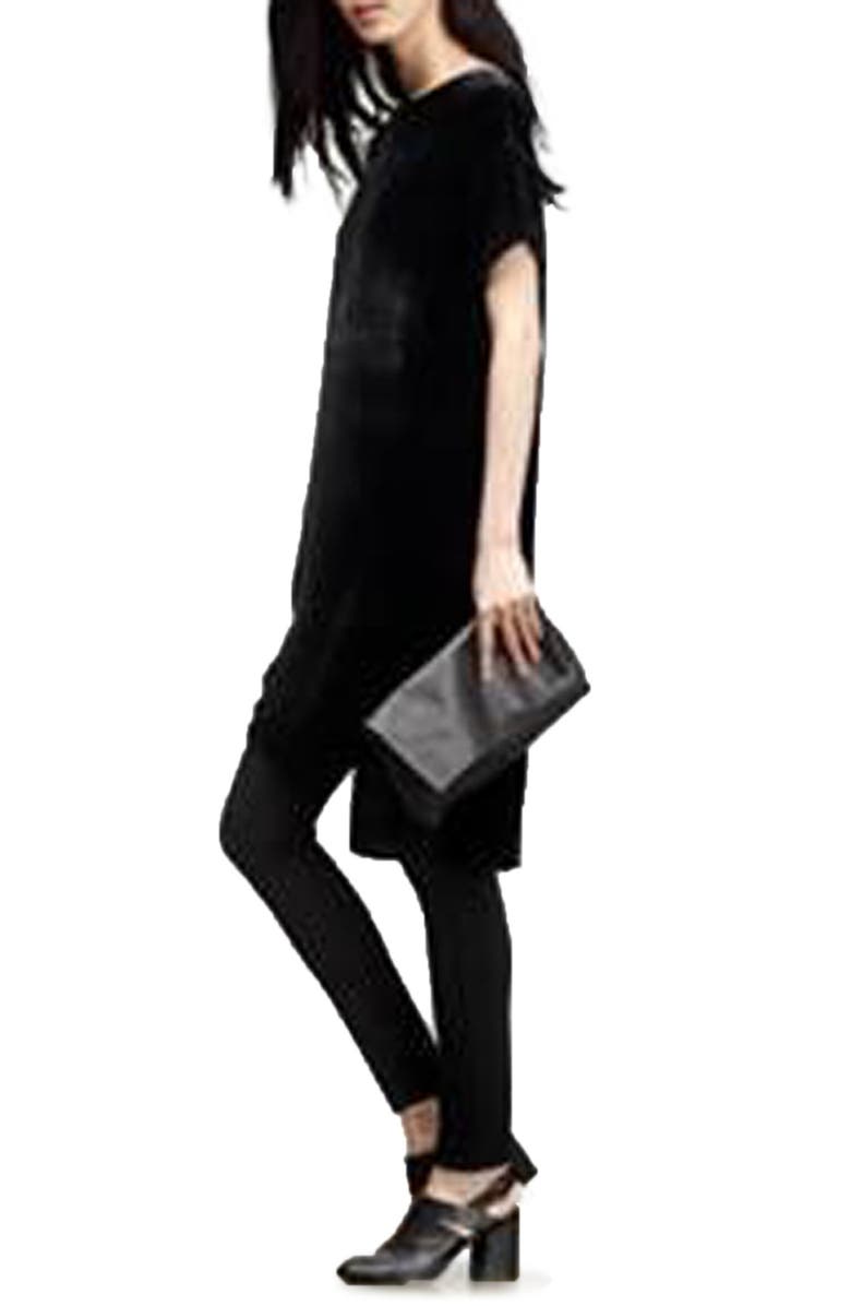 Eileen Fisher STRETCHY VELVET ANKLE LEGGING, Alternate, color,