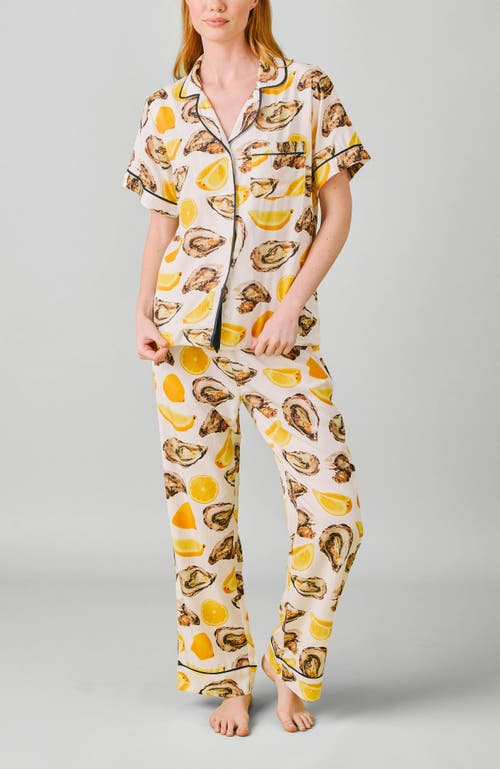 Katie Kime The World Is Your Oyster Short Set In Yellow