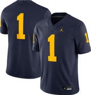 Jordan Brand Men's Jordan Brand #1 Navy Michigan Wolverines Game Jersey