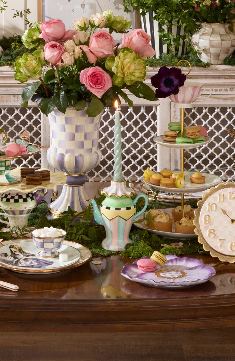 MACKENZIE CHILDS Violet Teapot Candleholder, Alternate, color, Violet Multi