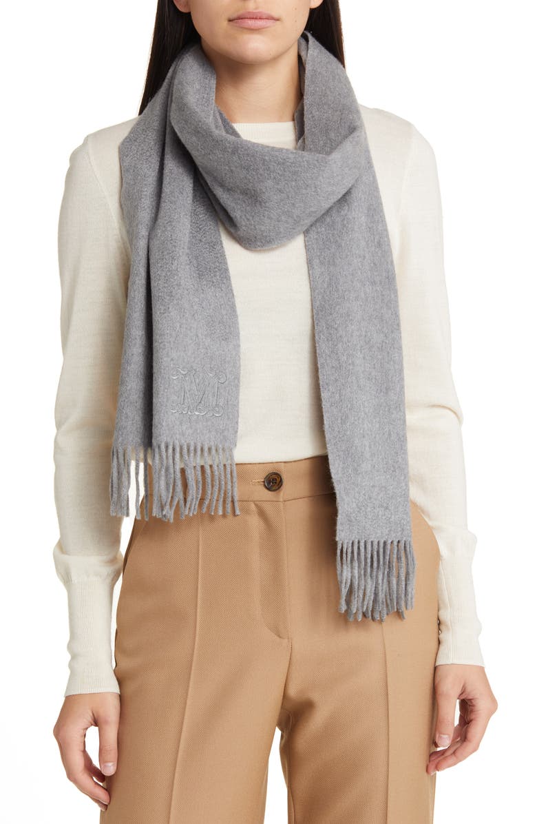 Max Mara Dalia Cashmere Scarf, Alternate, color, Light Grey