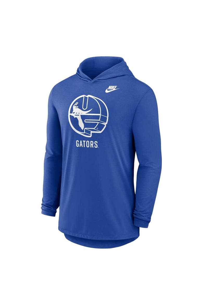 Men's Nike Royal Florida Gators Legacy Tri-Blend Dri-FIT Long Sleeve Hoodie T-Shirt, Alternate, color, Royal