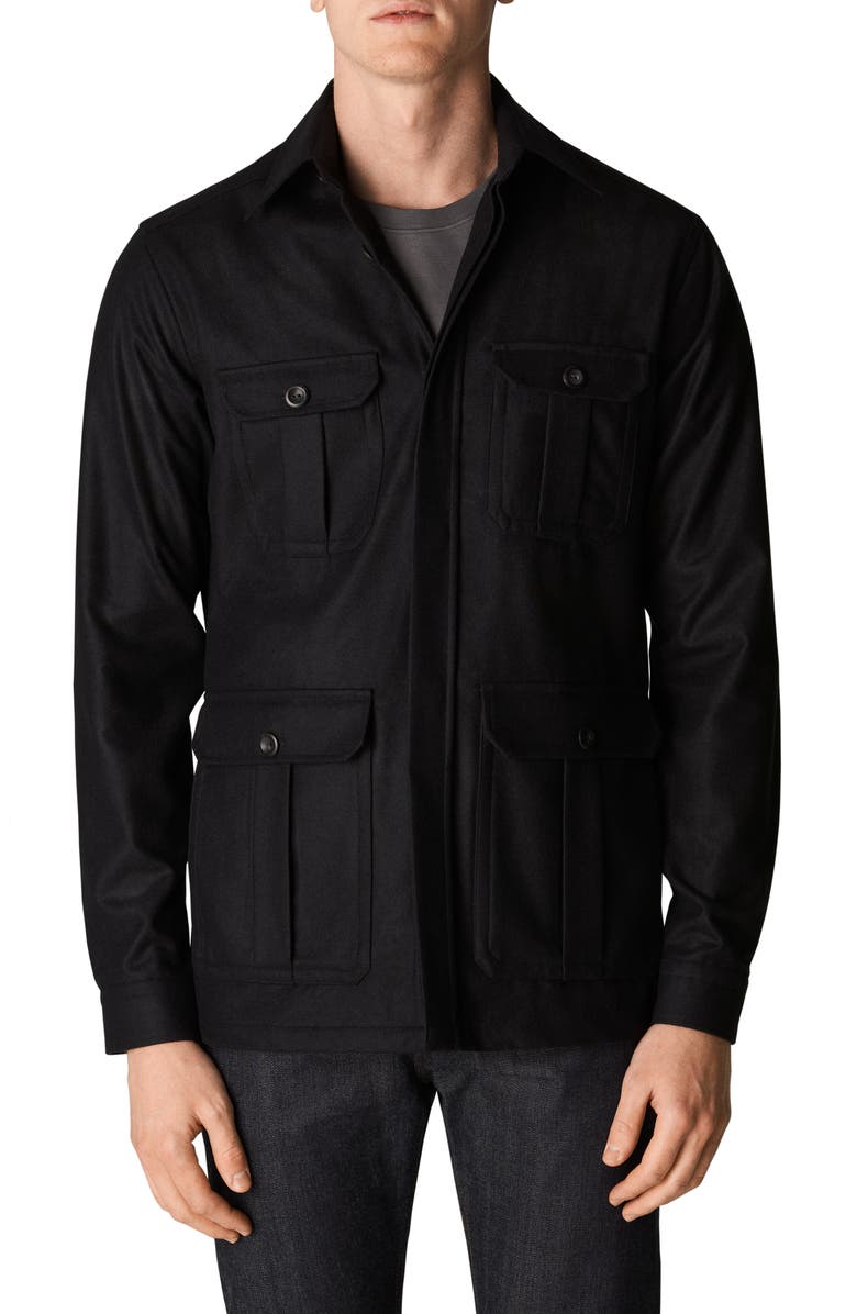 Eton Wool & Cashmere Twill Overshirt, Main, color, 