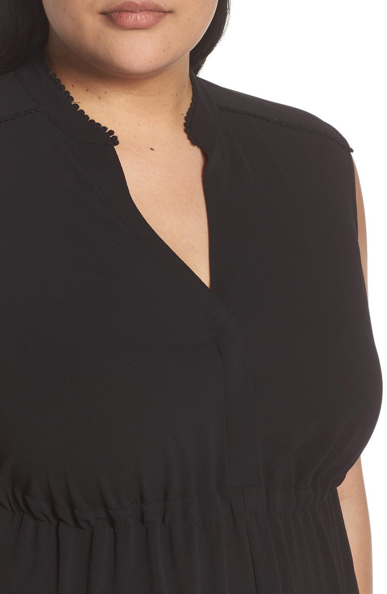 Vince Camuto Split Neck High/Low Blouse, Alternate, color, 