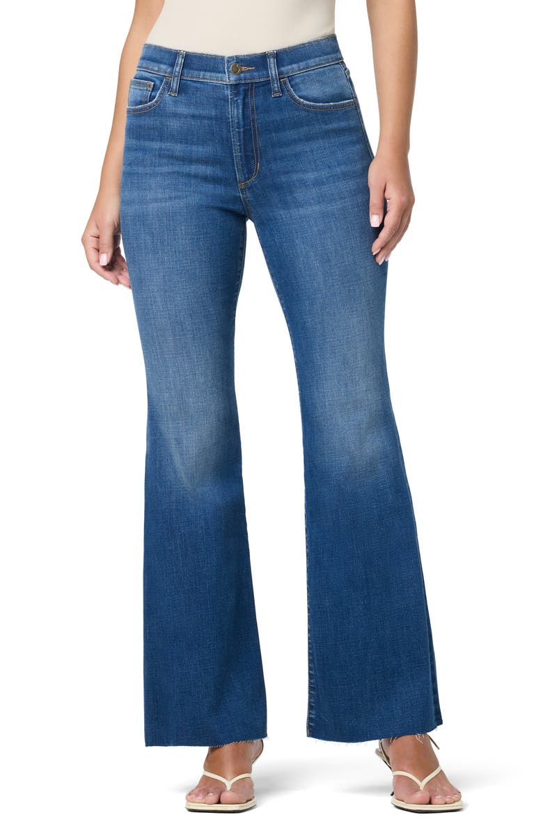 Joe's Raw Hem High Waist Flare Jeans, Main, color, Lokai