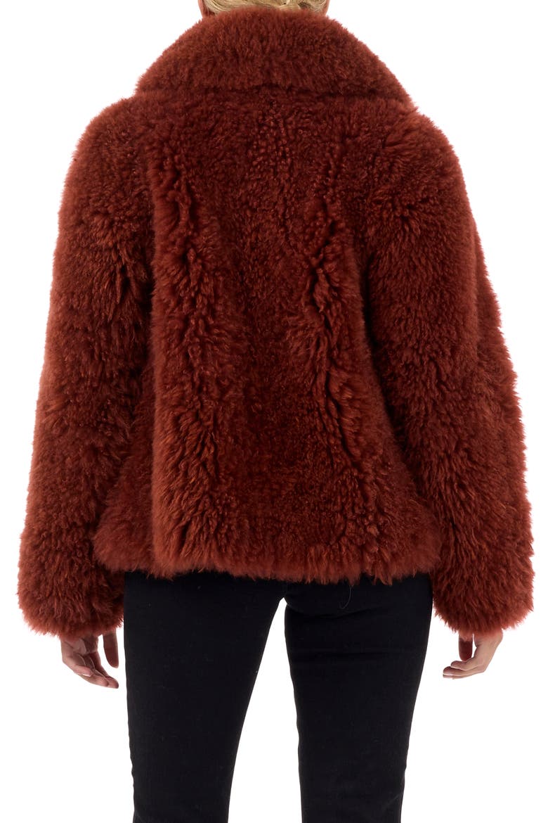 Genuine Shearling Jacket with Detachable Belt, Alternate, color, CARAMEL