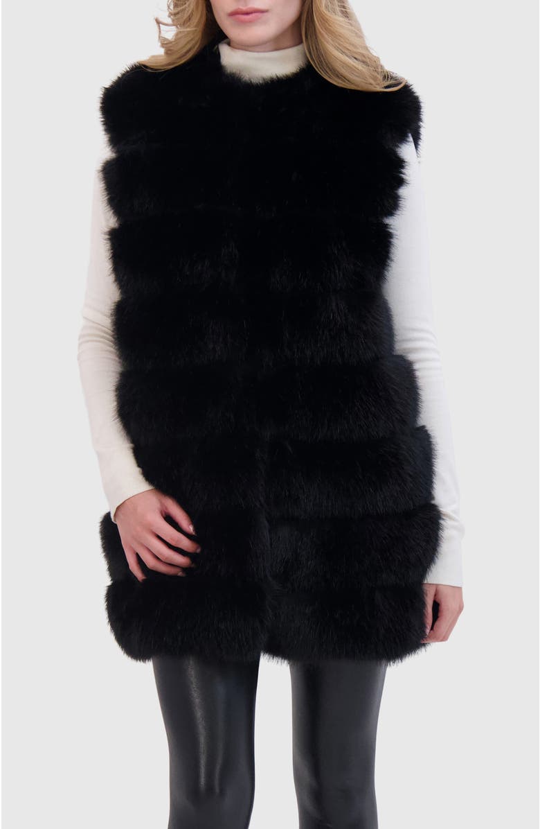 Lyla Grant Fur-Free Fox (Faux Fur) Vest, Alternate, color, Black