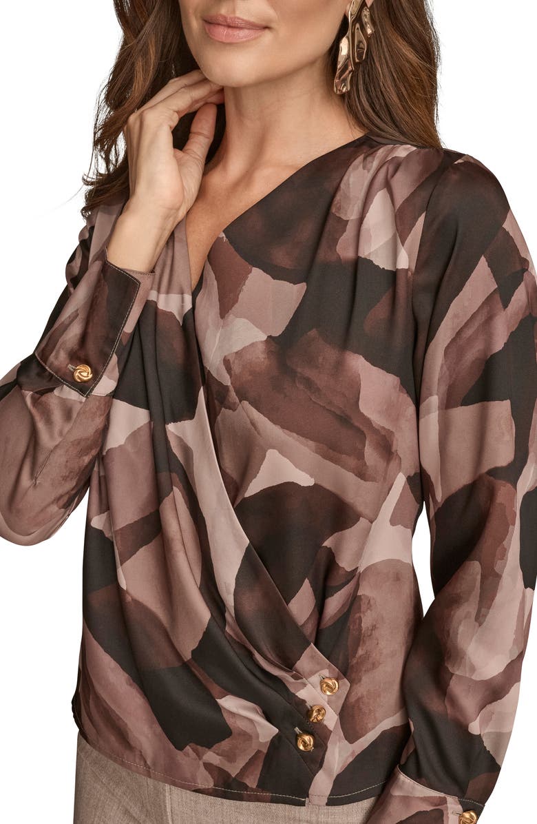 Donna Karan New York Satin Wrap Top, Alternate, color, Nolita