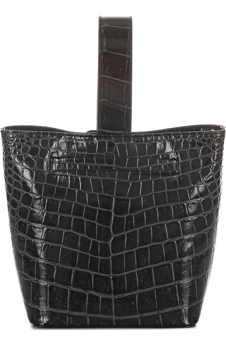 Brahmin Faith Croc Embossed Leather Wristlet Pouchette Bag, Alternate, color,