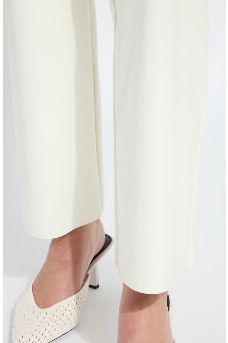 Amara Flare Faux Leather Pants, Alternate, color, SNOW WHITE WICKER TEXTURE