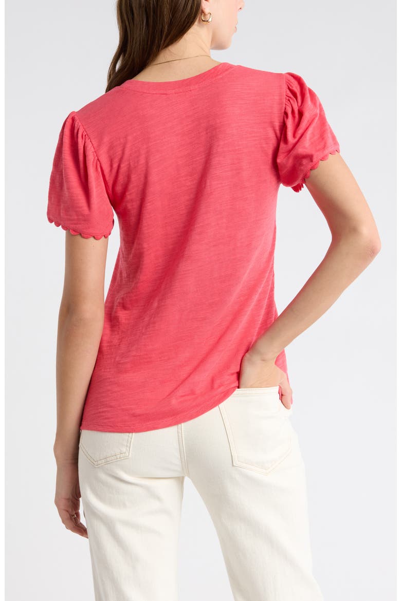 Scallop Trim T-Shirt, Alternate, color, RED GERANIUM