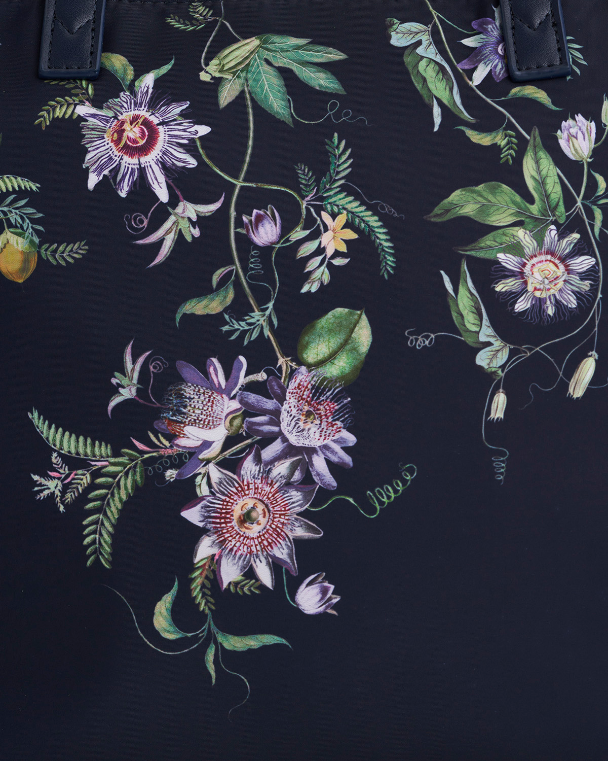 Fable England Passion Flower Grab Tote, Alternate, color, Navy