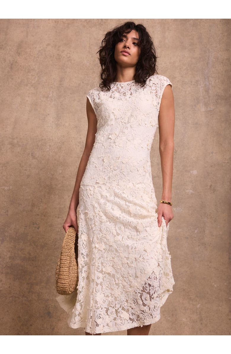 MINT VELVET Lace Maxi Dress, Alternate, color, Cream