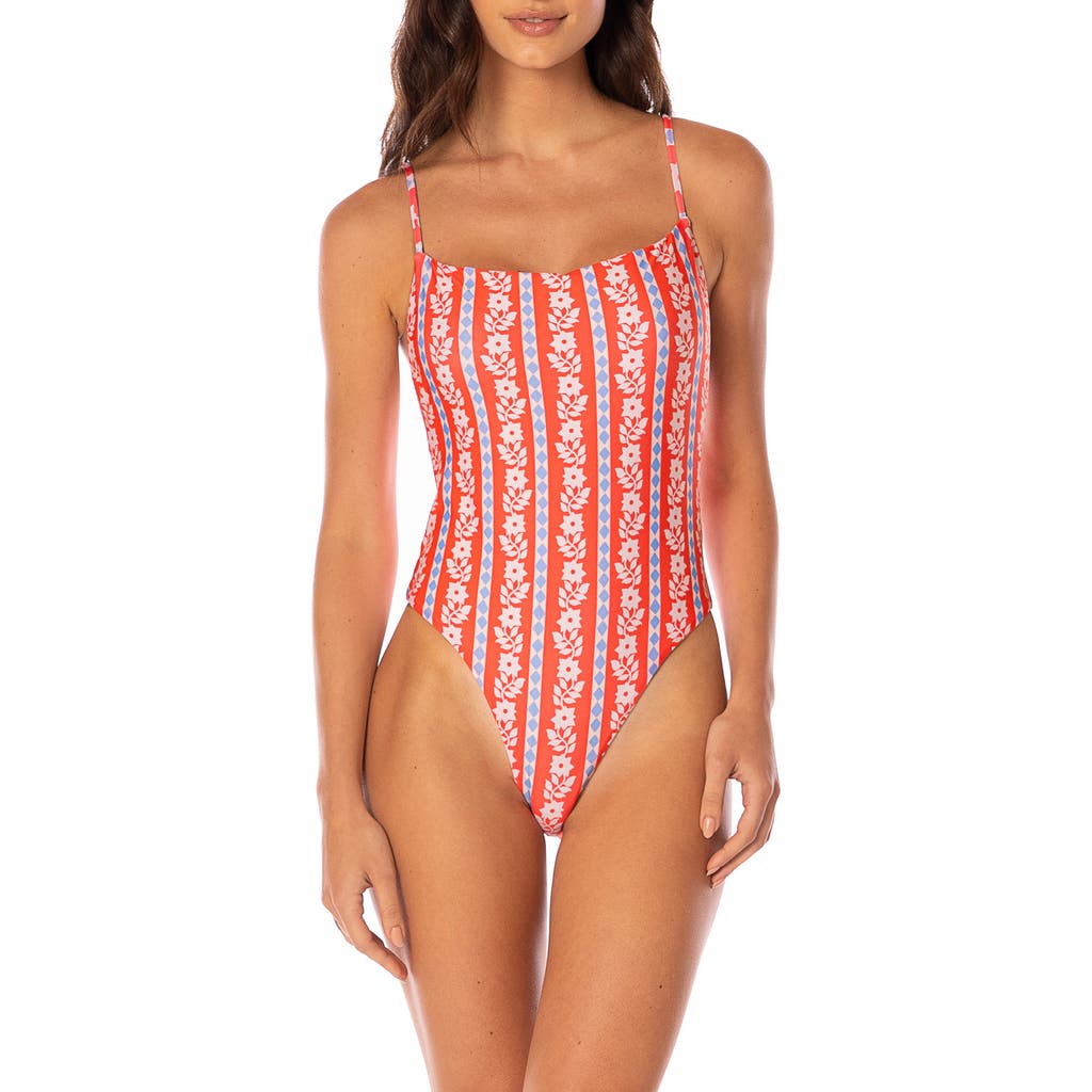 Maaji Vintage Bloom Callie Reversible One-piece Swimsuit In Pink
