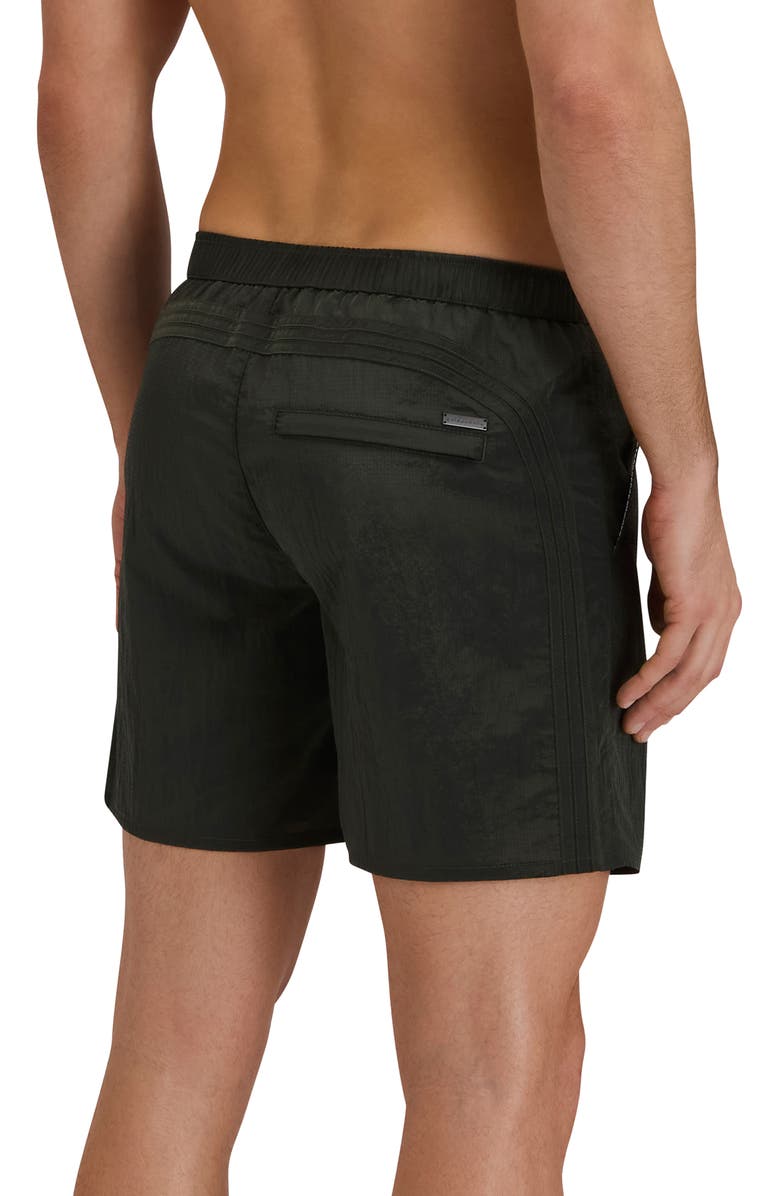 Sundek Back Elastic Waist Swim Trunks, Alternate, color, Pine