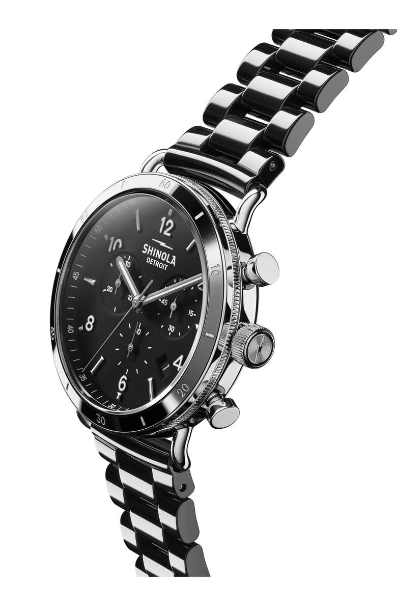 Shinola The Canfield Sport Bracelet Watch, 40mm, Alternate, color, Black