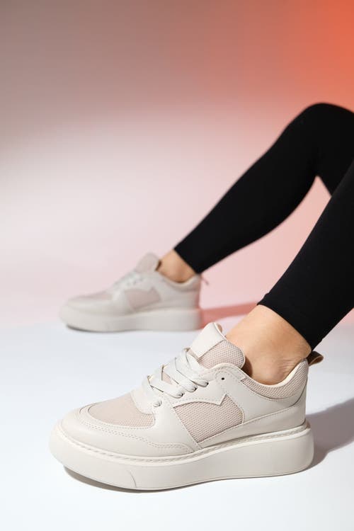 Forever & Always Shoes Ingrid Platform Sneakers In Beige