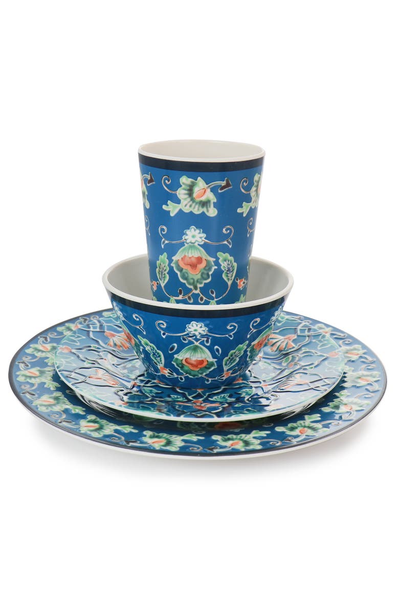 16 Piece Tacoma Melamine Dinnerware Set, Alternate, color, Blue