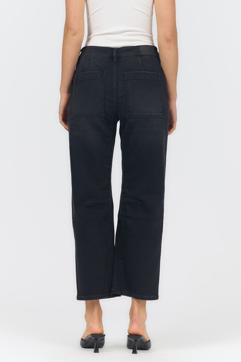Lasso Mid Rise Barrel Jeans, Alternate, color, Jet Set