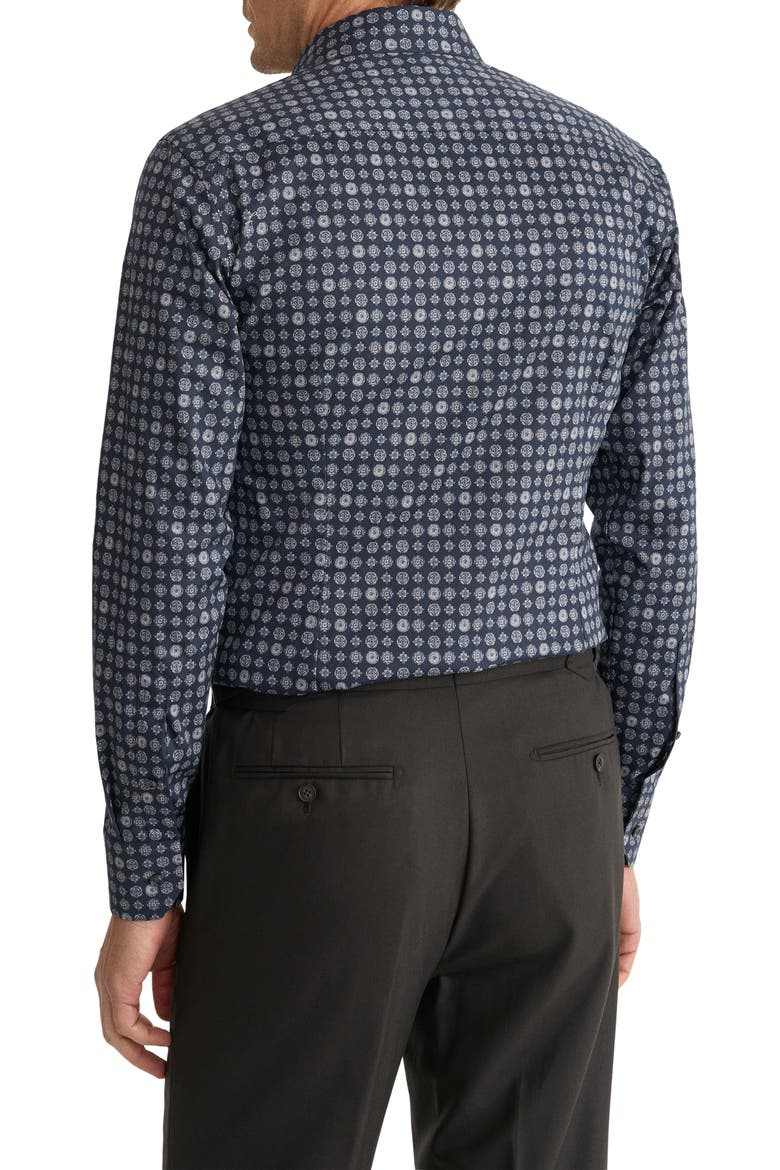 Contemporary Fit Geometric Dress Shirt, Alternate, color, NAVY