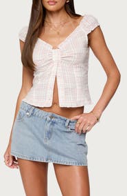 EDIKTED Dolsy Plaid Button-Up Top
