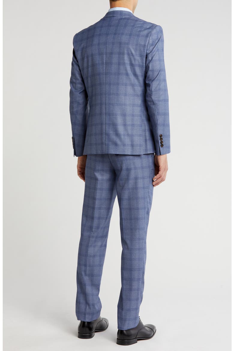 Slim Fit 3-Piece Blue Check Suit, Alternate, color, LIGHT BLUE