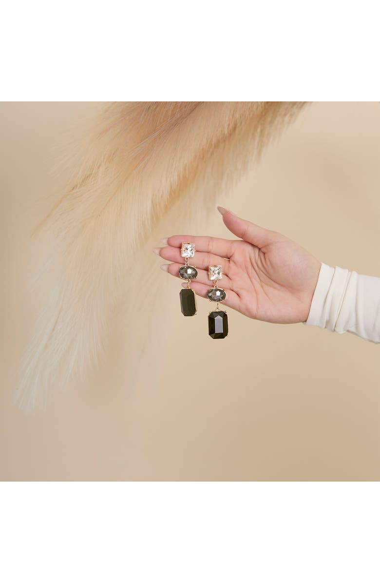 Jessica Simpson Black Crystal Drop Earrings, Alternate, color, 