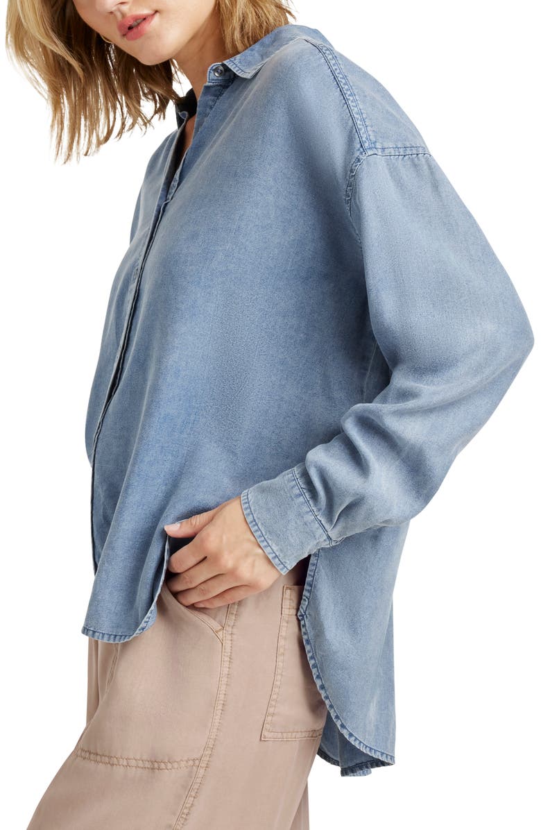 Splendid Ella Button-Down Shirt, Alternate, color, Indigo