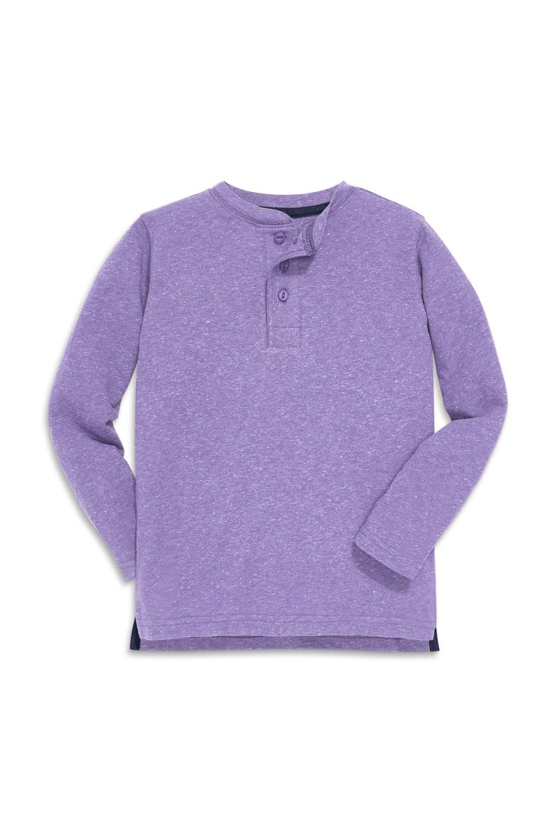 Kids Heathered Long Sleeve Henley Tee, Main, color, Iris