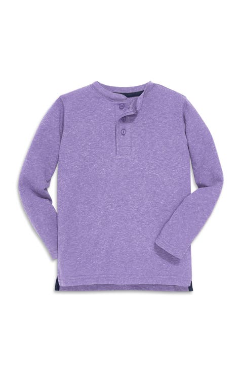 Kids Heathered Long Sleeve Henley Tee (Toddler, Little Kid, Big Kid)