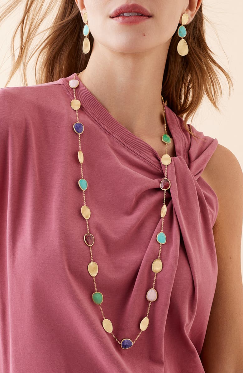 Marco Bicego 18K Gold Lunaria Color Long Necklace, Alternate, color, 