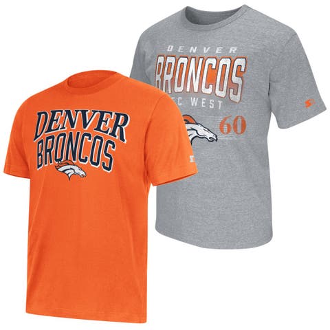 Men's Starter  Orange/Heather Gray Denver Broncos Two-Pack Logo T-Shirt Set