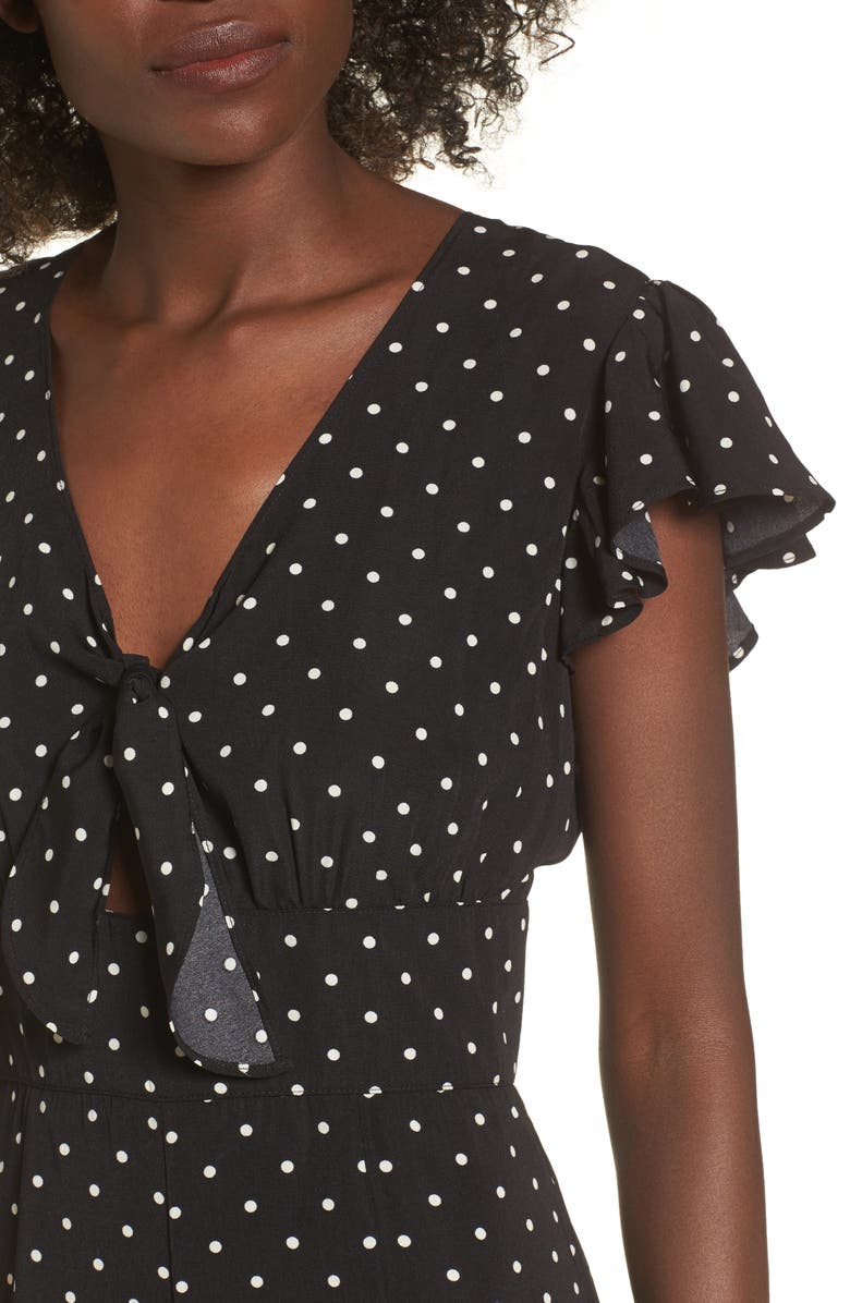 Love, Fire Tie Front Wide Leg Jumpsuit, Alternate, color, 