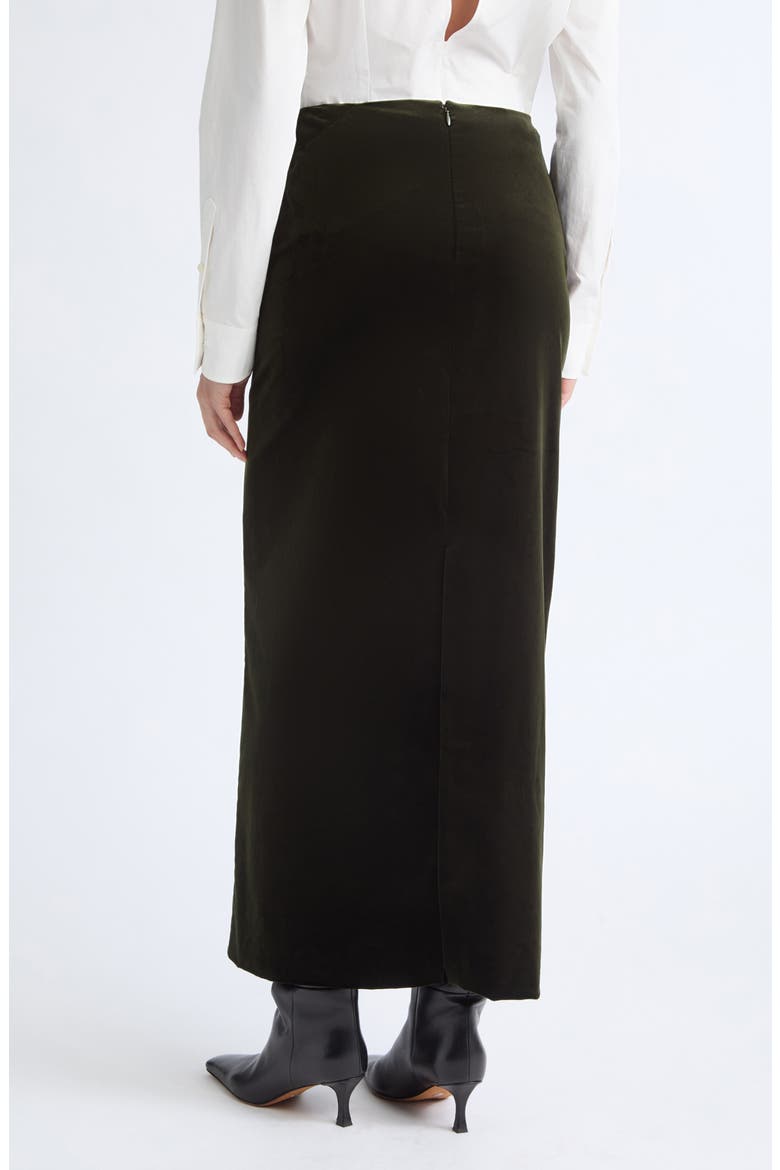 Stretch Velveteen Pencil Skirt, Alternate, color, UTILITY
