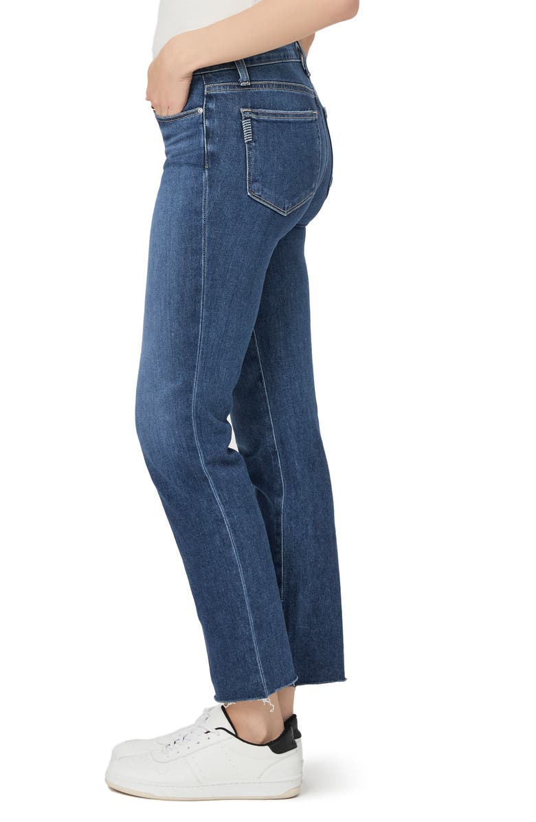 PAIGE Amber Raw Hem Mid Rise Straight Leg Jeans, Alternate, color, Villa