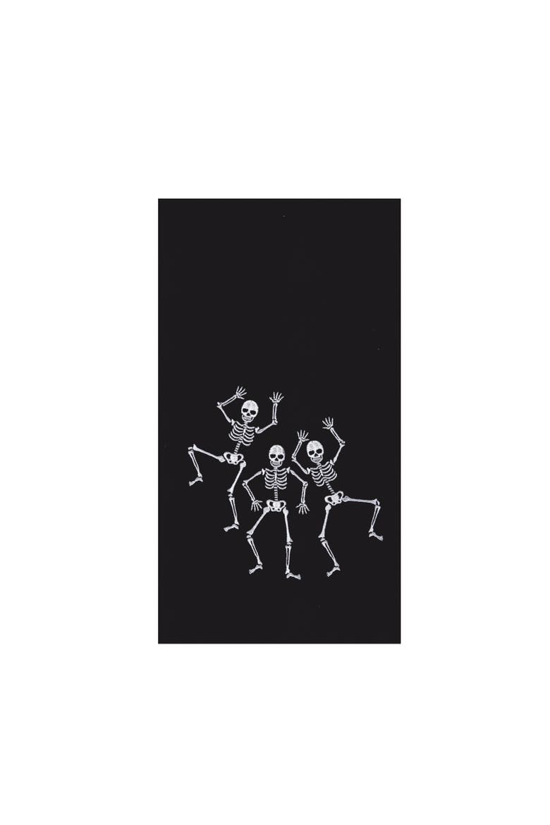 Skully Dance Trio Halloween Towel, Main, color, Black