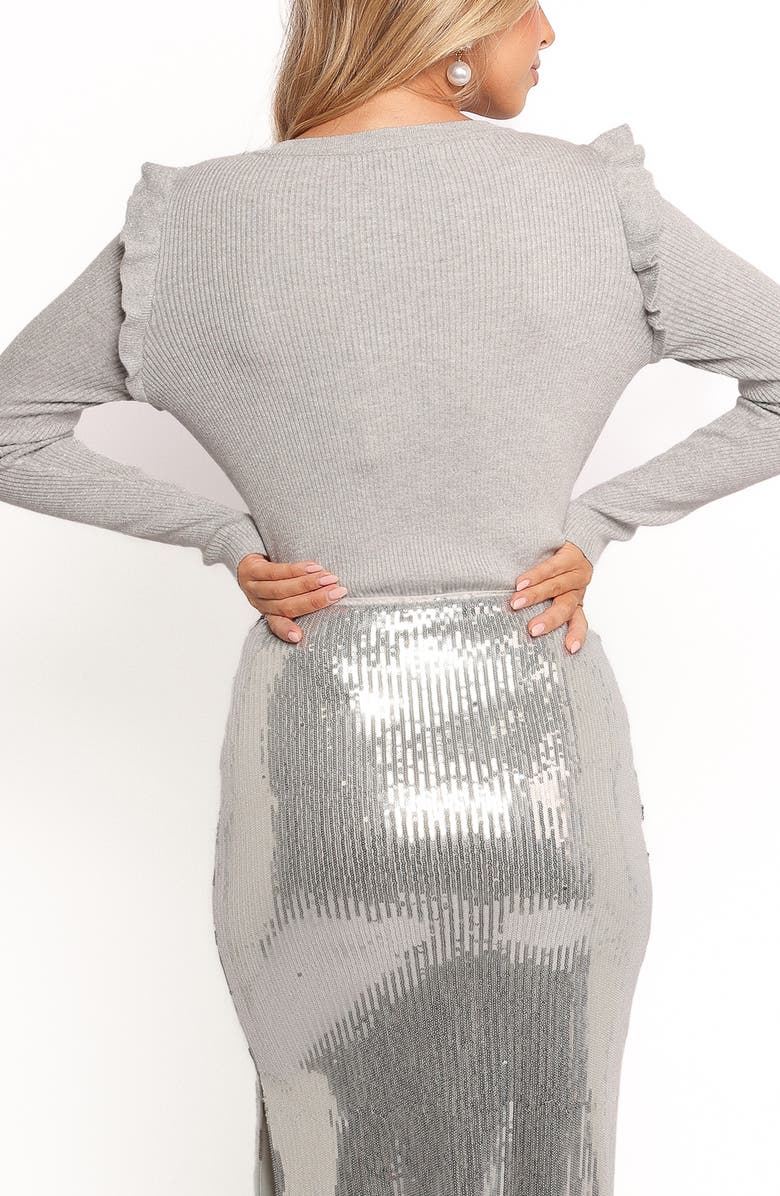 Petal & Pup Axey Ruffle Rib Sweater, Alternate, color, Grey