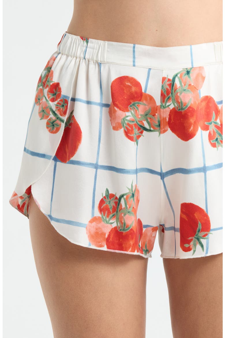Racerback Washable Silk Short Pajamas, Alternate, color, SUMMER HARVEST