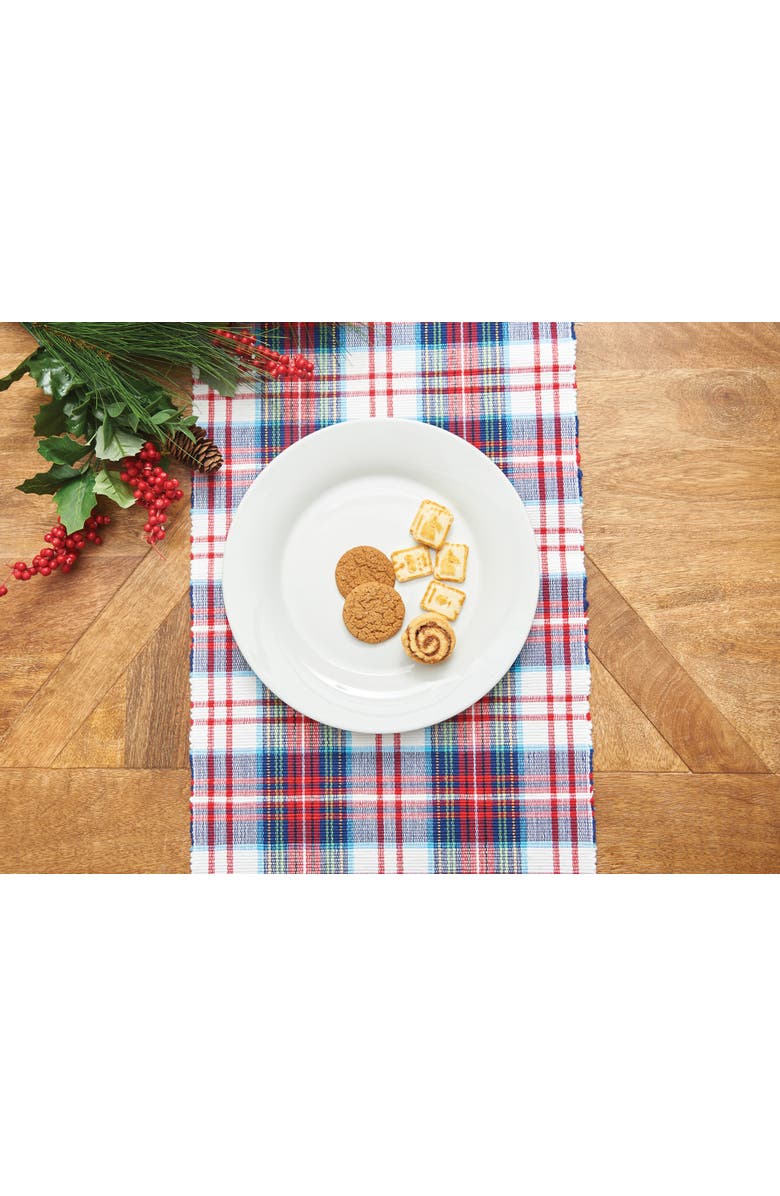 C&F Home Morris Red, Green & White Plaid 100% Cotton Christmas Table Runner 13" x 72", Alternate, color, Red