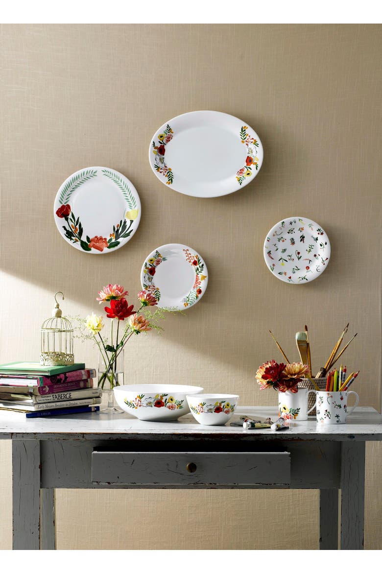 Language of Flowers Serving Bowl, Alternate, color, Multi