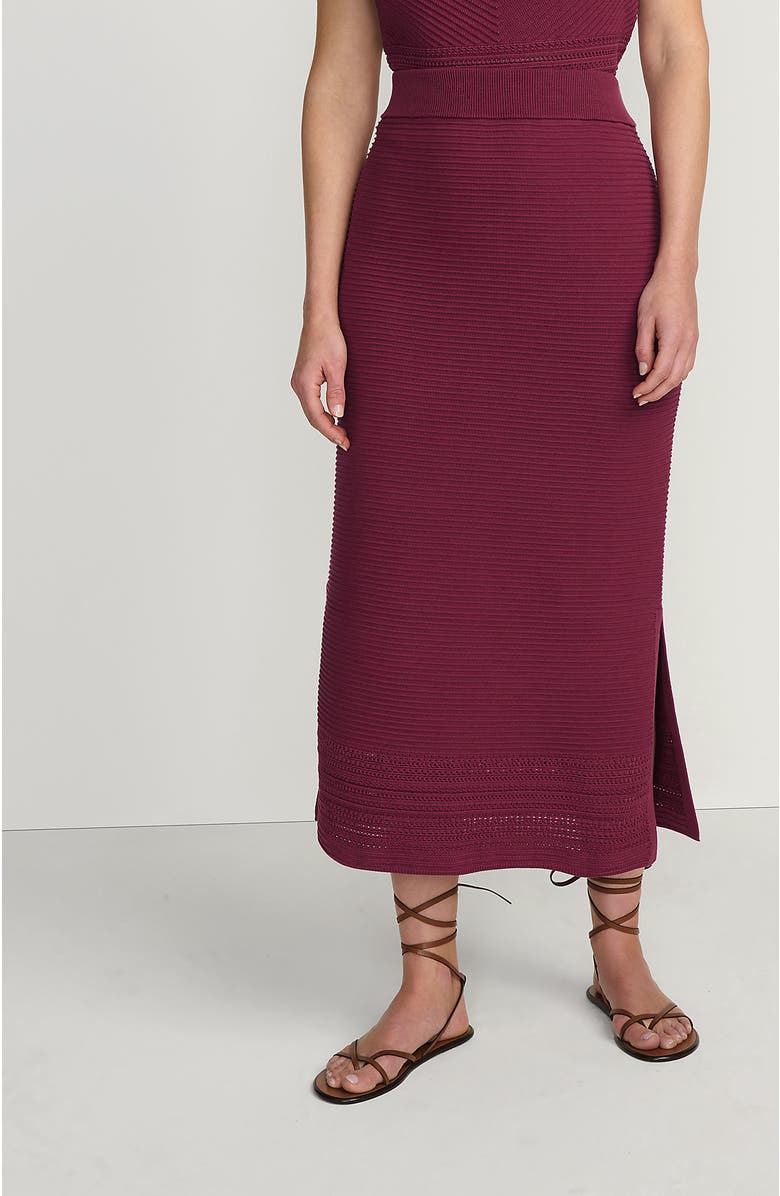 Lands' End Cotton Pointelle Sweater Maxi Skirt - Set Bottom, Main, color, 