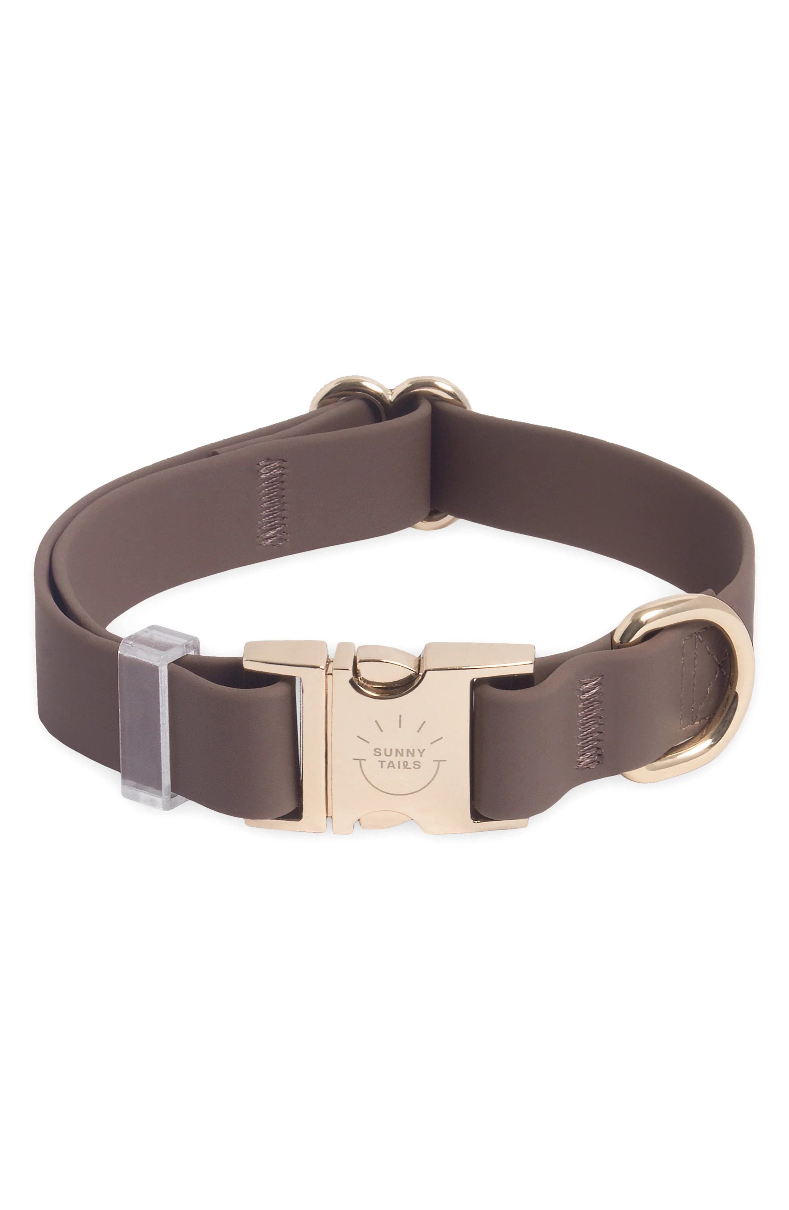 SUNNY TAILS Cloud Waterproof Dog Collar in Espresso Brown 