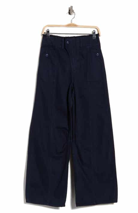 Lula Raw Waist Mid Rise Barrel Leg Jeans