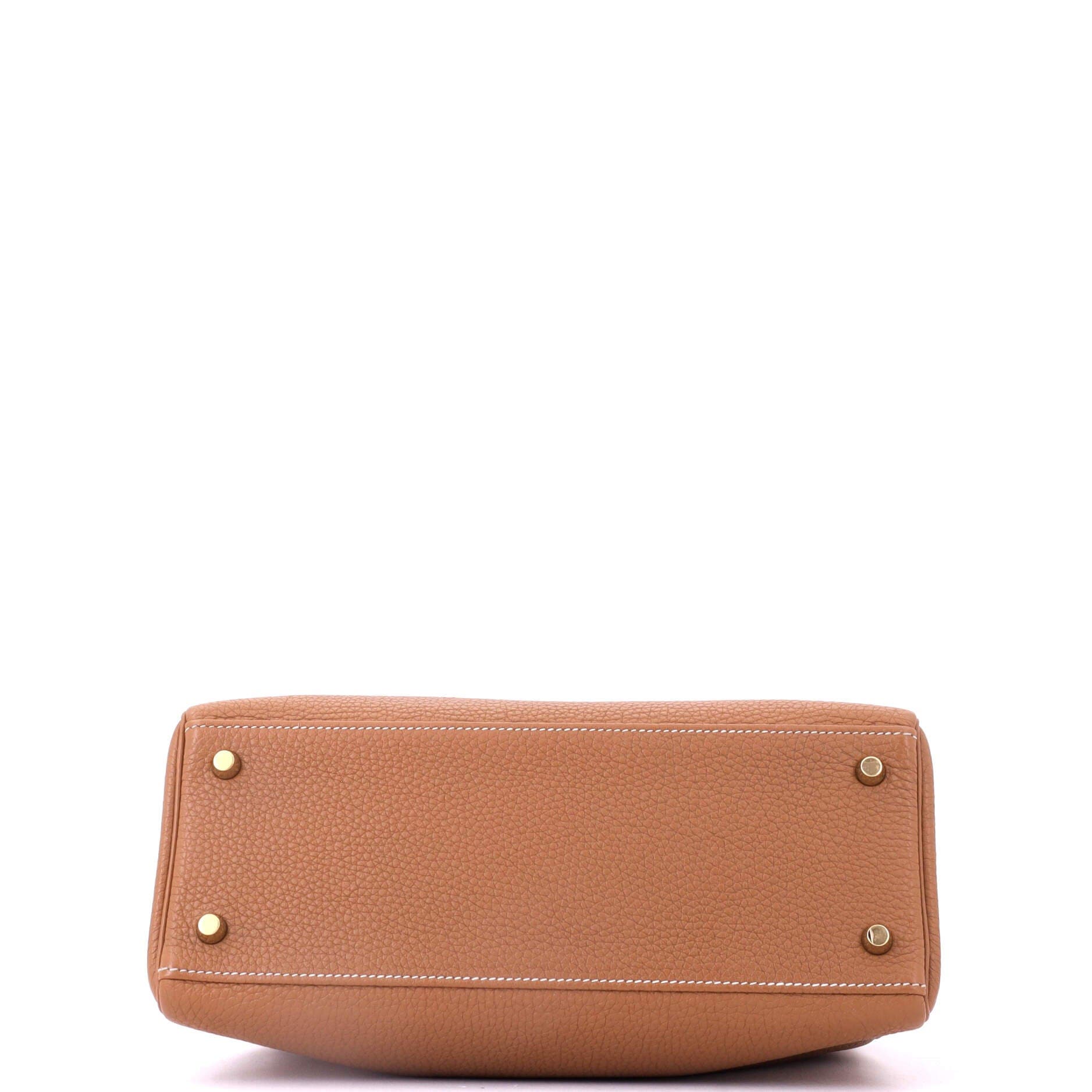 Pre-Owned Hermes Kelly Handbag Brown Togo with Gold Hardware 28, Alternate, color, Gold