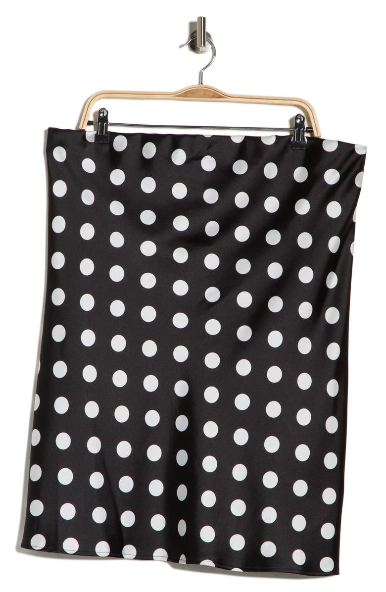 Renee C Polka Dot Strapless Tunic Top, Alternate, color, Black