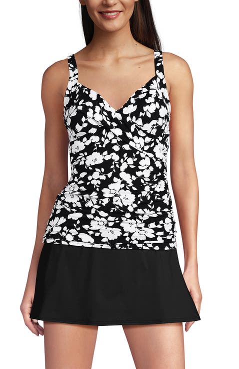 Plus Size DD-Cup V-Neck Underwire Tankini Swimsuit Top