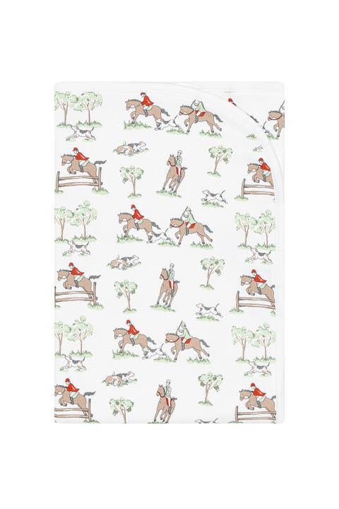 Equestrian Chase Receiving Blanket