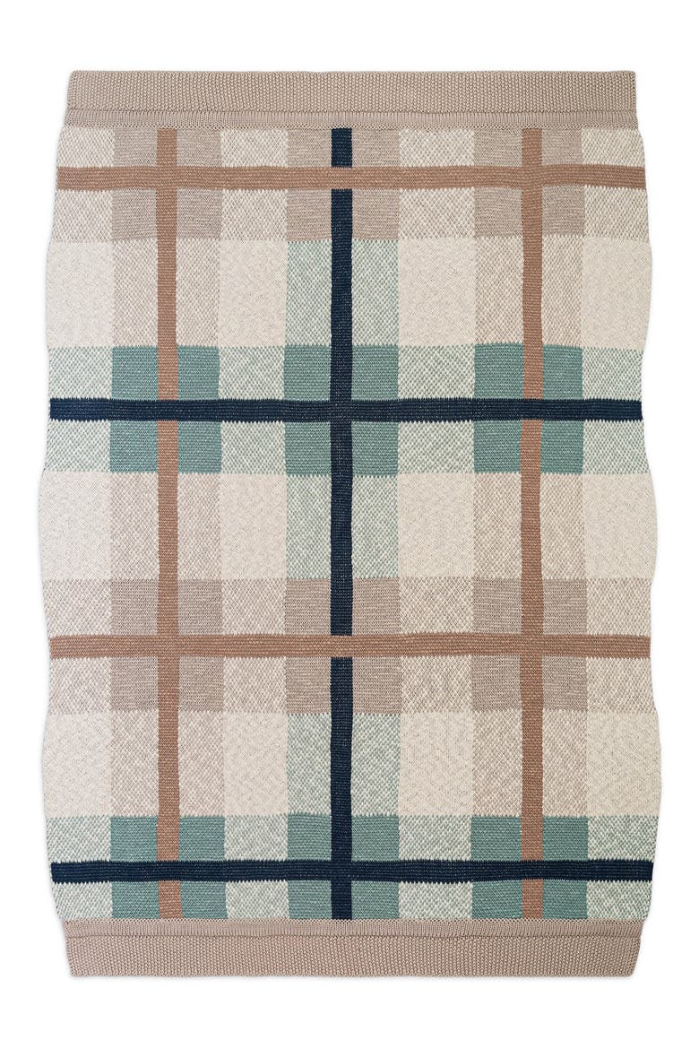 Plaid Cotton Knit Blanket, Alternate, color, BEIGE
