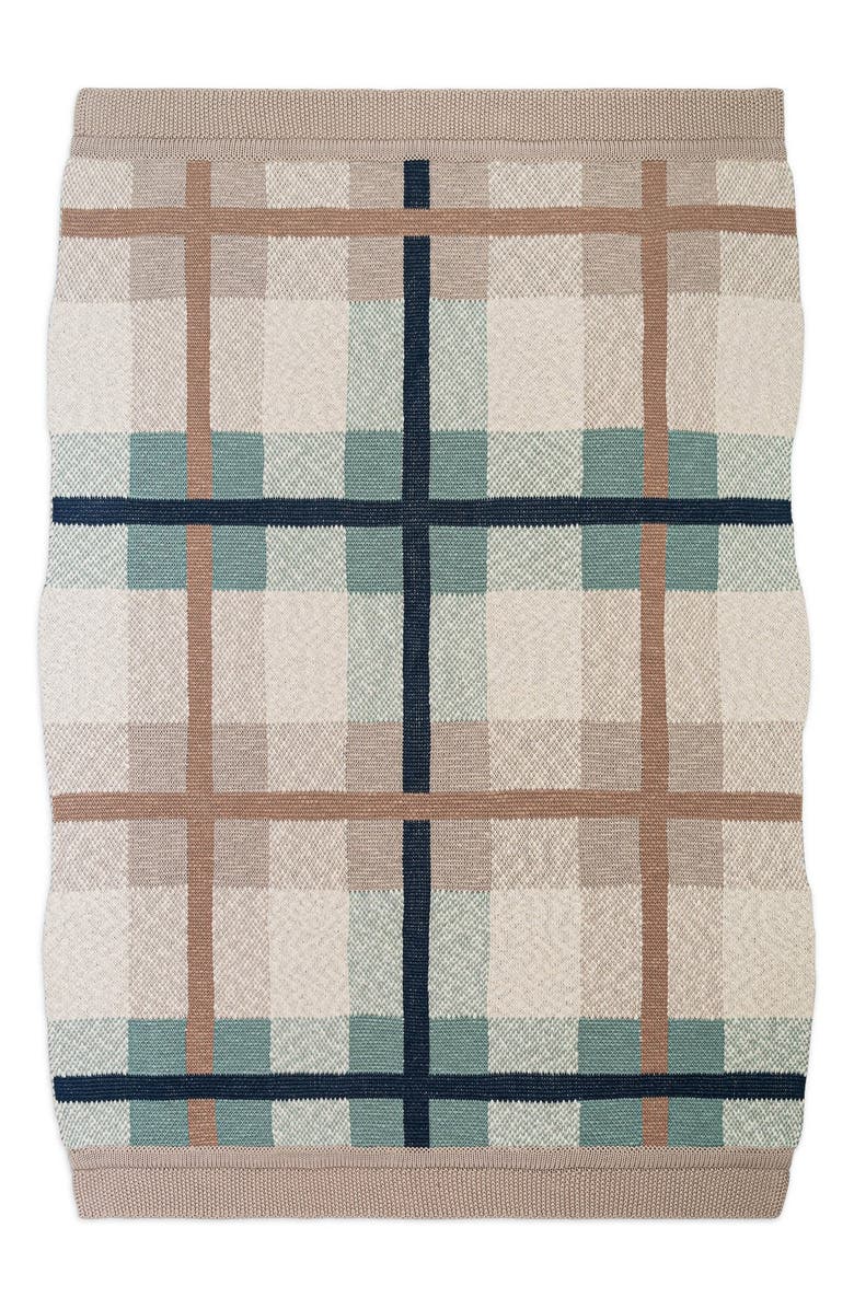 CRANE BABY Plaid Cotton Knit Blanket, Alternate, color, Beige
